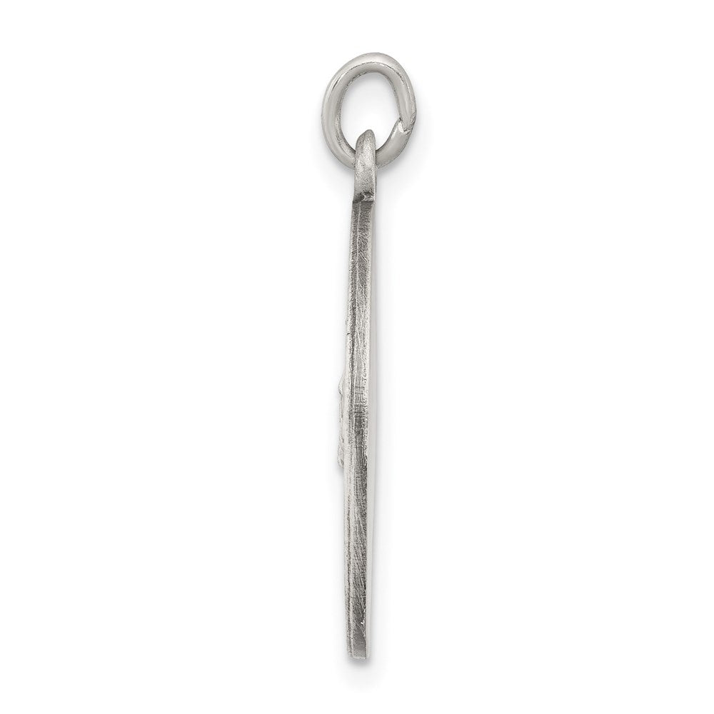 925 Sterling Silver Antiqued Ecce Homo Medal Engravable Charm Pendant Jewelry Gifts (Length 0.9" Width 0.66")