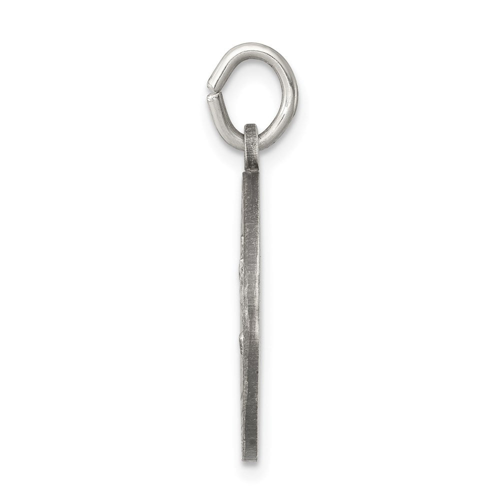 925 Sterling Silver Antiqued Our Lady of Fatima Medal Engravable Charm Pendant Jewelry Gifts (Length 0.82" Width 0.7")