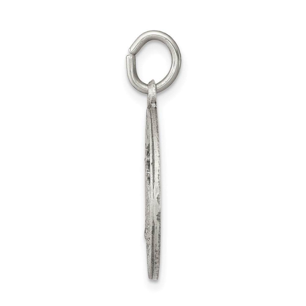 925 Sterling Silver Antiqued Our Lady of Loreto Medal Engravable Charm Pendant Jewelry Gifts (Length 0.86" Width 0.7")