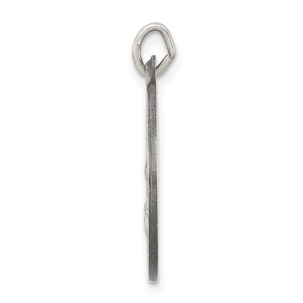 925 Sterling Silver Antiqued Our Lady of the Assumption Medal Engravable Charm Pendant Jewelry Gifts (Length 1.01" Width 0.74")