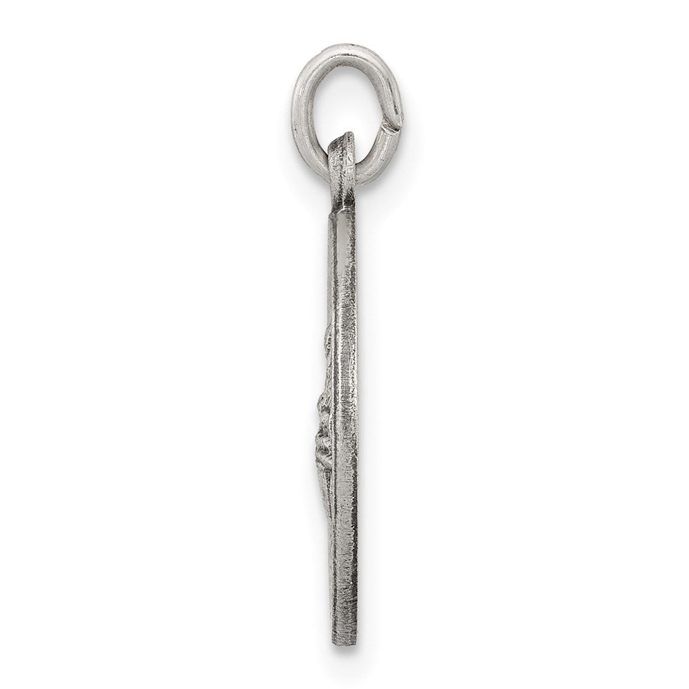 925 Sterling Silver Antiqued De La Providencia Medal Engravable Charm Pendant Jewelry Gifts (Length 0.86" Width 0.59")