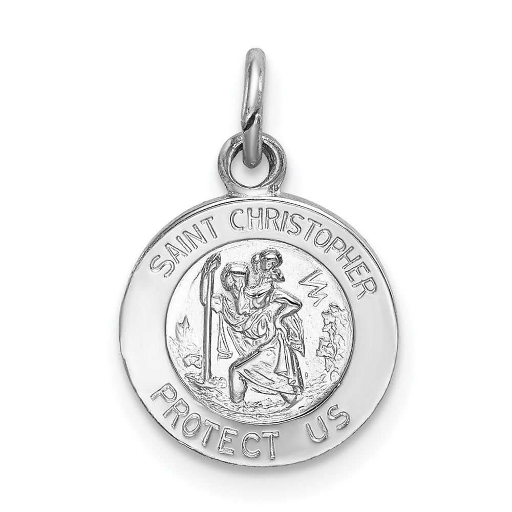 925 Sterling Silver Saint Christopher Medal Engravable Charm Pendant Jewelry Gifts (Length 0.7" Width 0.43")