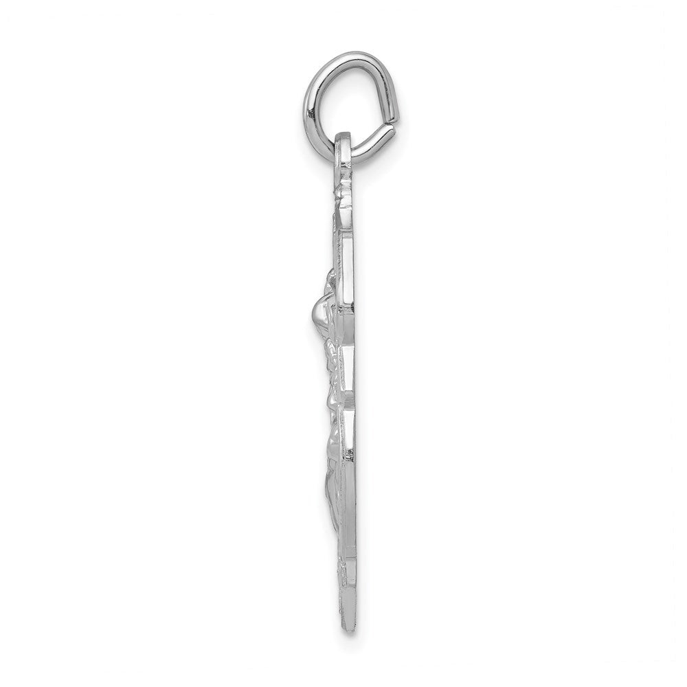 925 Sterling Silver Saint Michael Badge Medal Engravable Charm Pendant Jewelry Gifts (Length 1.29" Width 0.86")