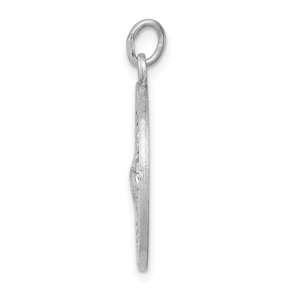 925 Sterling Silver Saint Jude Thaddeus Medal Engravable Charm Pendant Jewelry Gifts (Length 1.01" Width 0.74")
