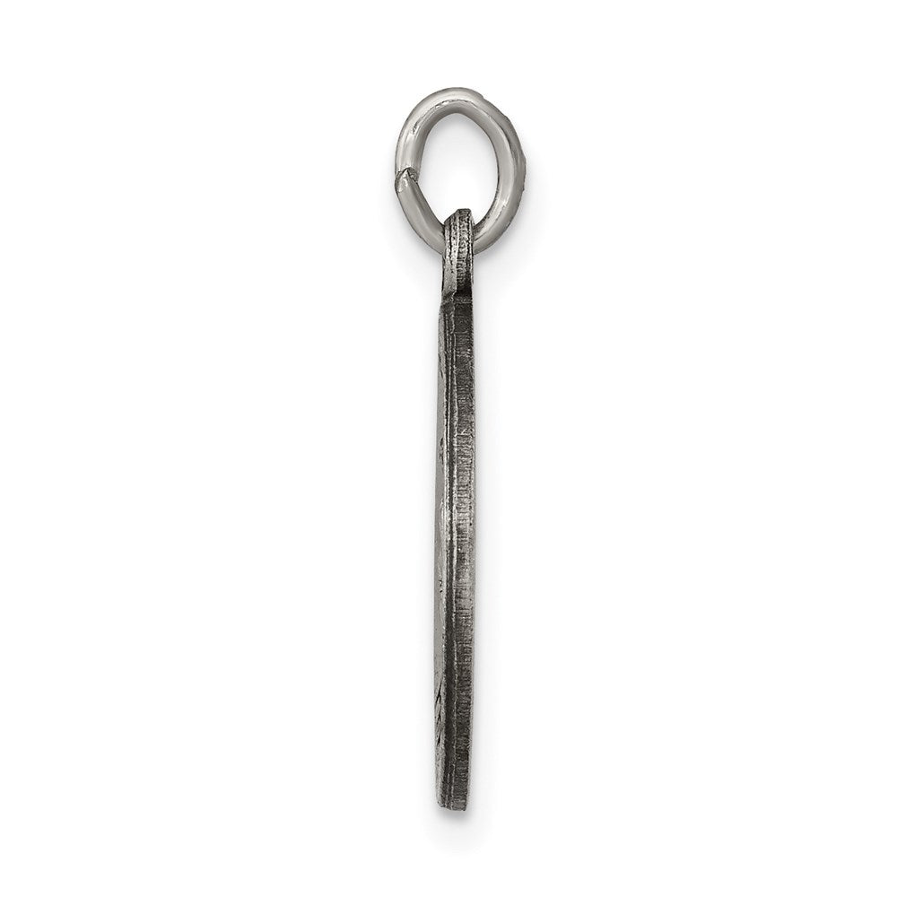 925 Sterling Silver Antiqued Saint Luke Medal Engravable Charm Pendant Jewelry Gifts (Length 0.78" Width 0.59")
