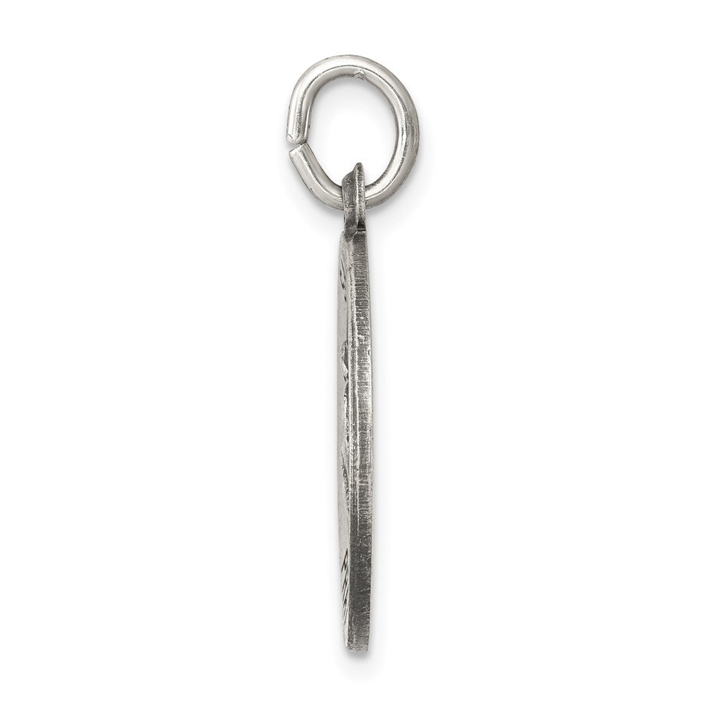 925 Sterling Silver Antiqued Saint Luke Medal Engravable Charm Pendant Jewelry Gifts (Length 1.01" Width 0.78")