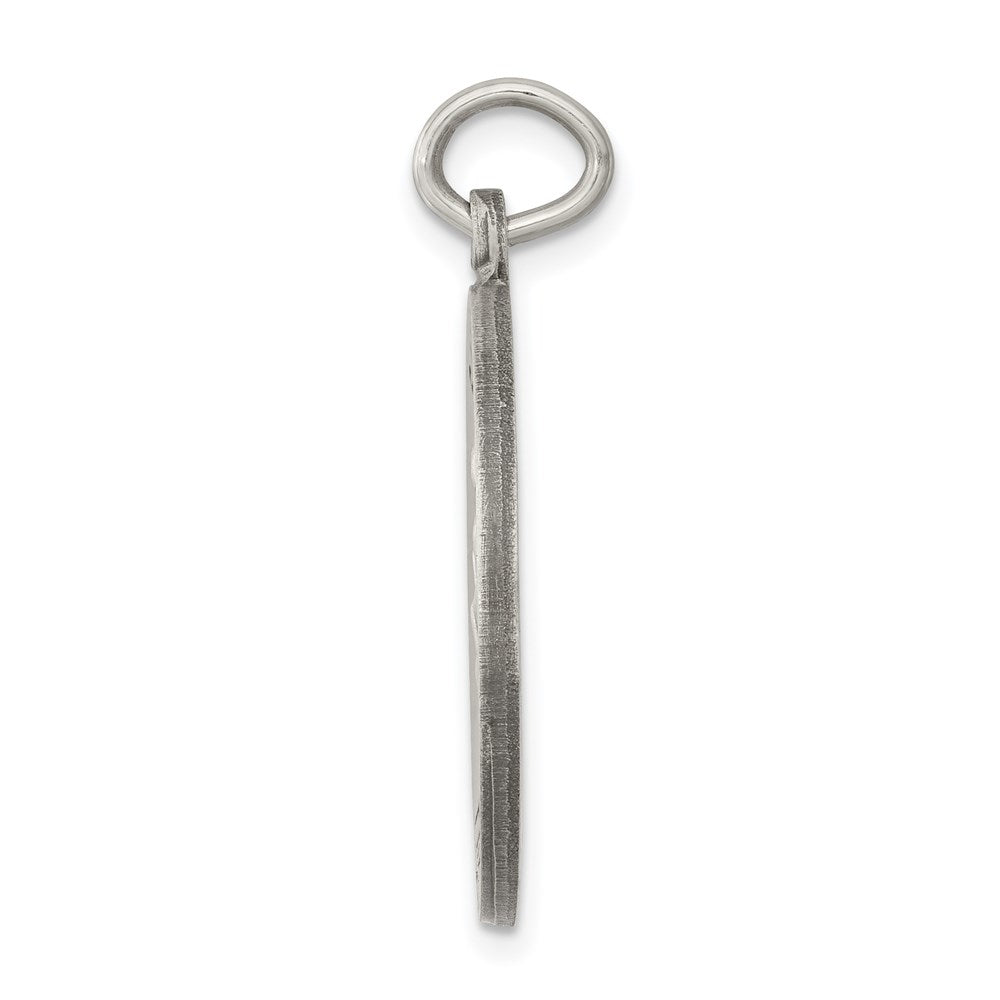 925 Sterling Silver Antiqued Saint Luke Medal Engravable Charm Pendant Jewelry Gifts (Length 1.17" Width 0.86")