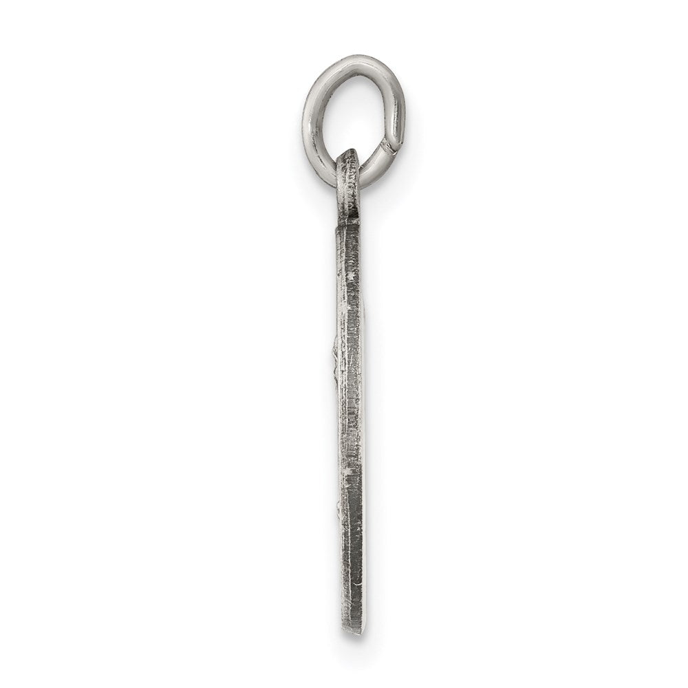 925 Sterling Silver Antiqued Saint Andrew Medal Engravable Charm Pendant Jewelry Gifts (Length 0.82" Width 0.59")