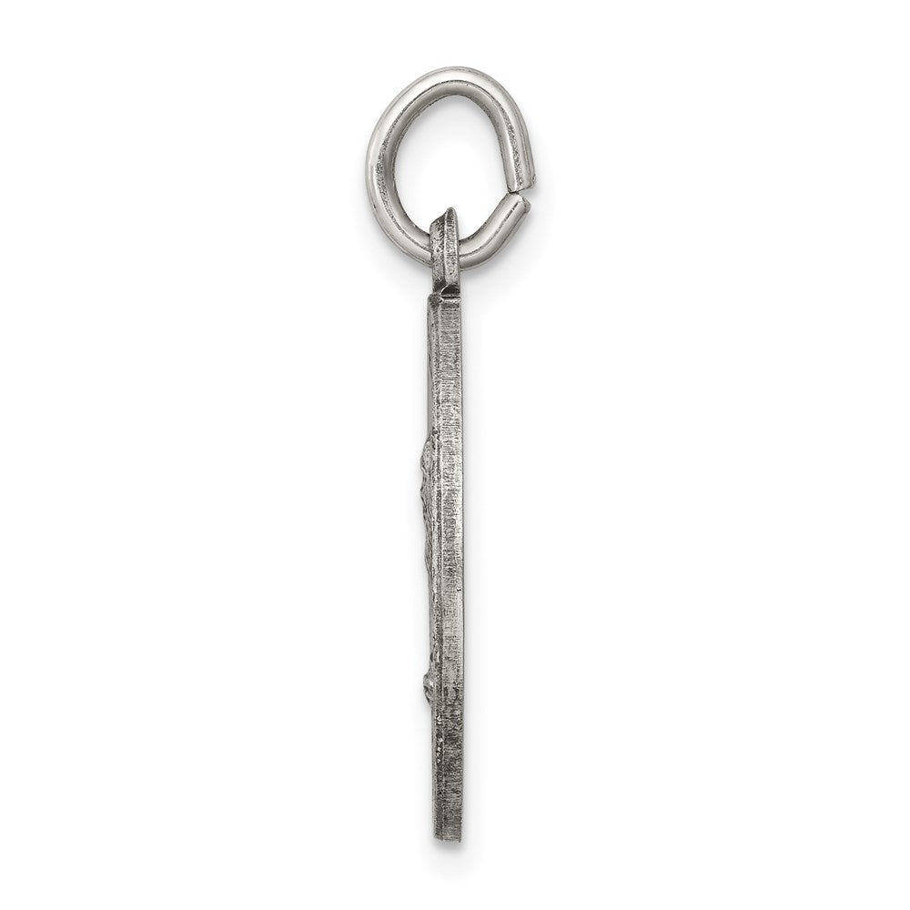 925 Sterling Silver Antiqued Saint Andrew Medal Engravable Charm Pendant Jewelry Gifts (Length 1.01" Width 0.78")