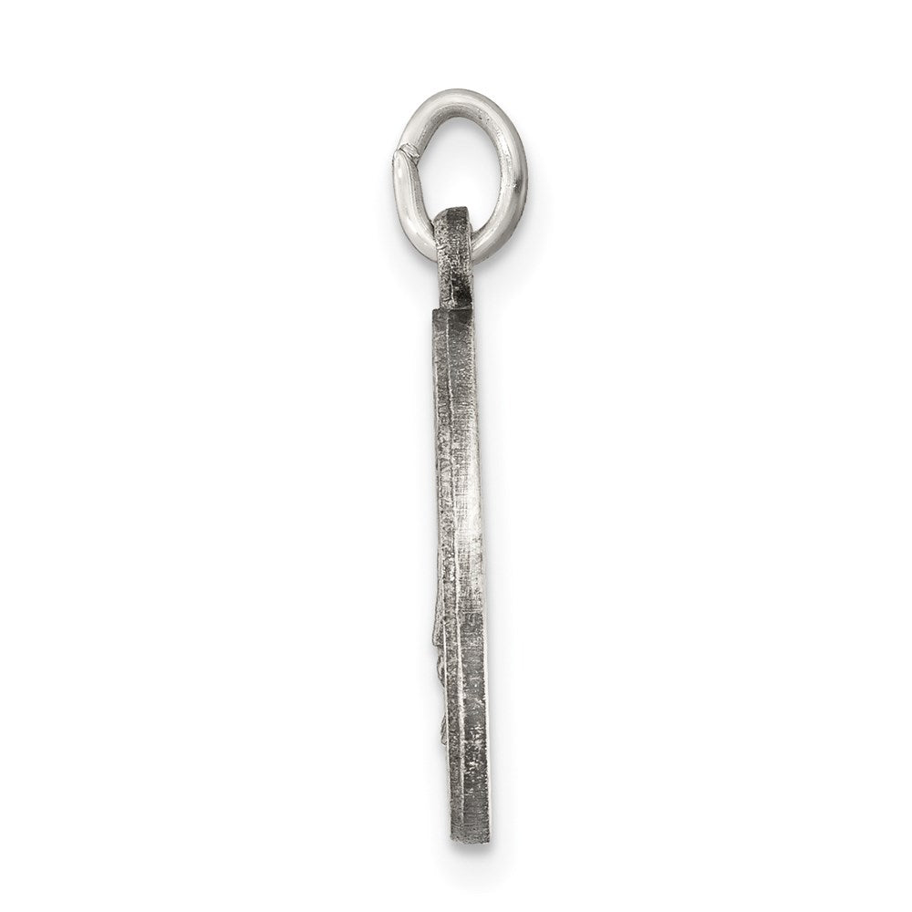 925 Sterling Silver Antiqued Saint Elizabeth Seton Medal Engravable Charm Pendant Jewelry Gifts (Length 0.78" Width 0.59")