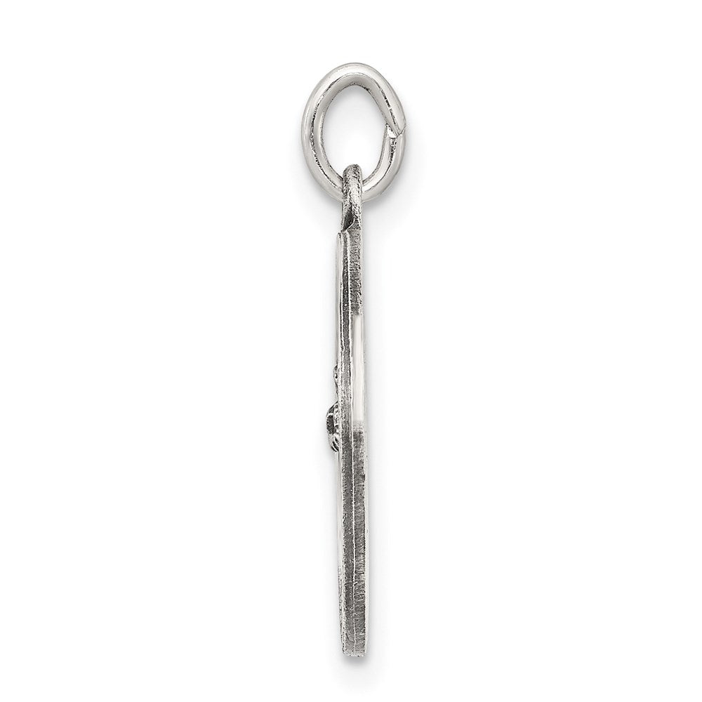 925 Sterling Silver Antiqued Saint Francis Medal Engravable Charm Pendant Jewelry Gifts (Length 0.86" Width 0.62")