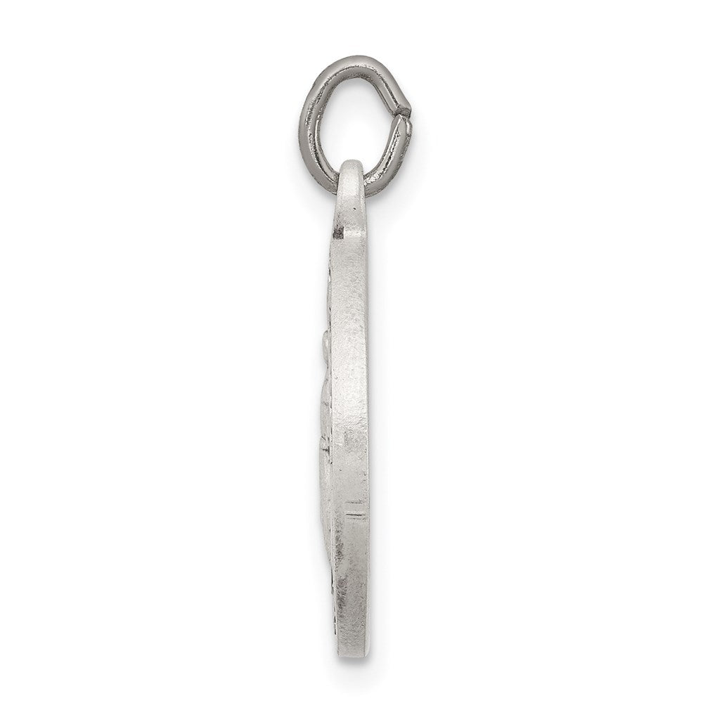 925 Sterling Silver Antiqued Saint Francis of Assisi Medal Engravable Charm Pendant Jewelry Gifts (Length 0.86" Width 0.66")