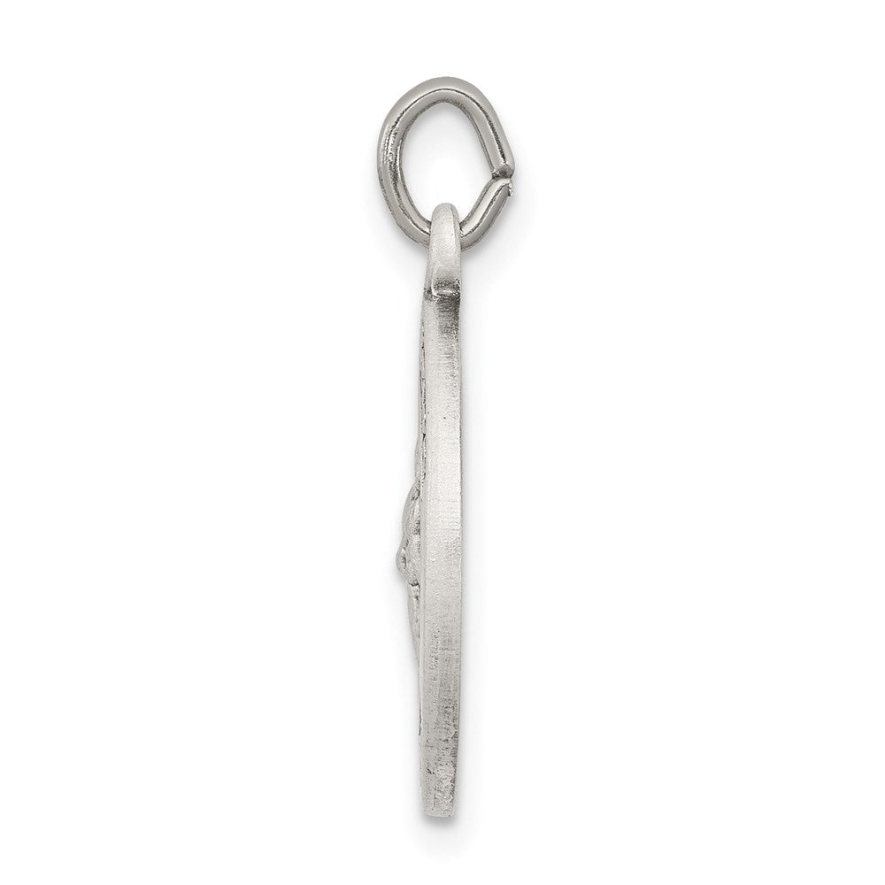 925 Sterling Silver Antiqued St. Gerard Medal Engravable Charm Pendant Jewelry Gifts (Length 0.86" Width 0.62")