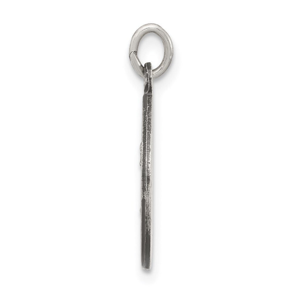 925 Sterling Silver Antiqued Saint Mark Medal Engravable Charm Pendant Jewelry Gifts (Length 0.78" Width 0.59")
