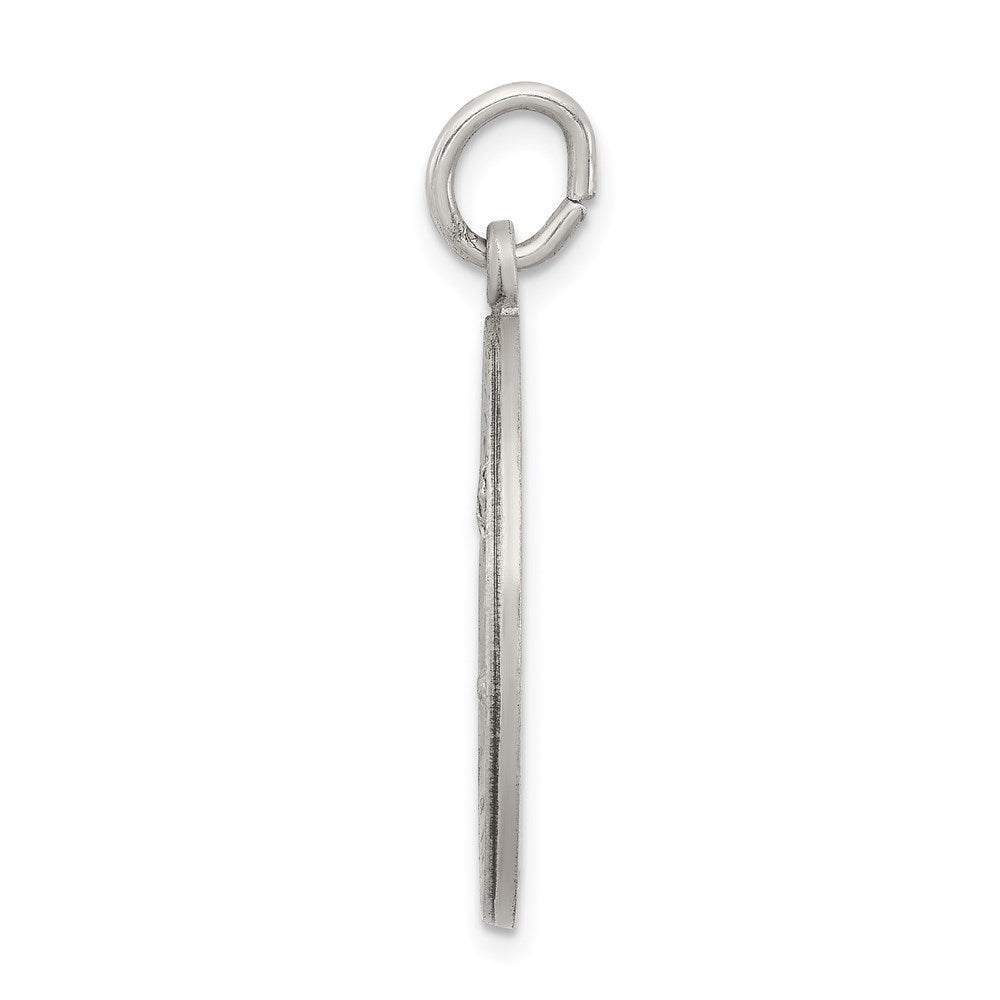 925 Sterling Silver Antiqued Saint Matthew Medal Engravable Charm Pendant Jewelry Gifts (Length 1.21" Width 0.82")