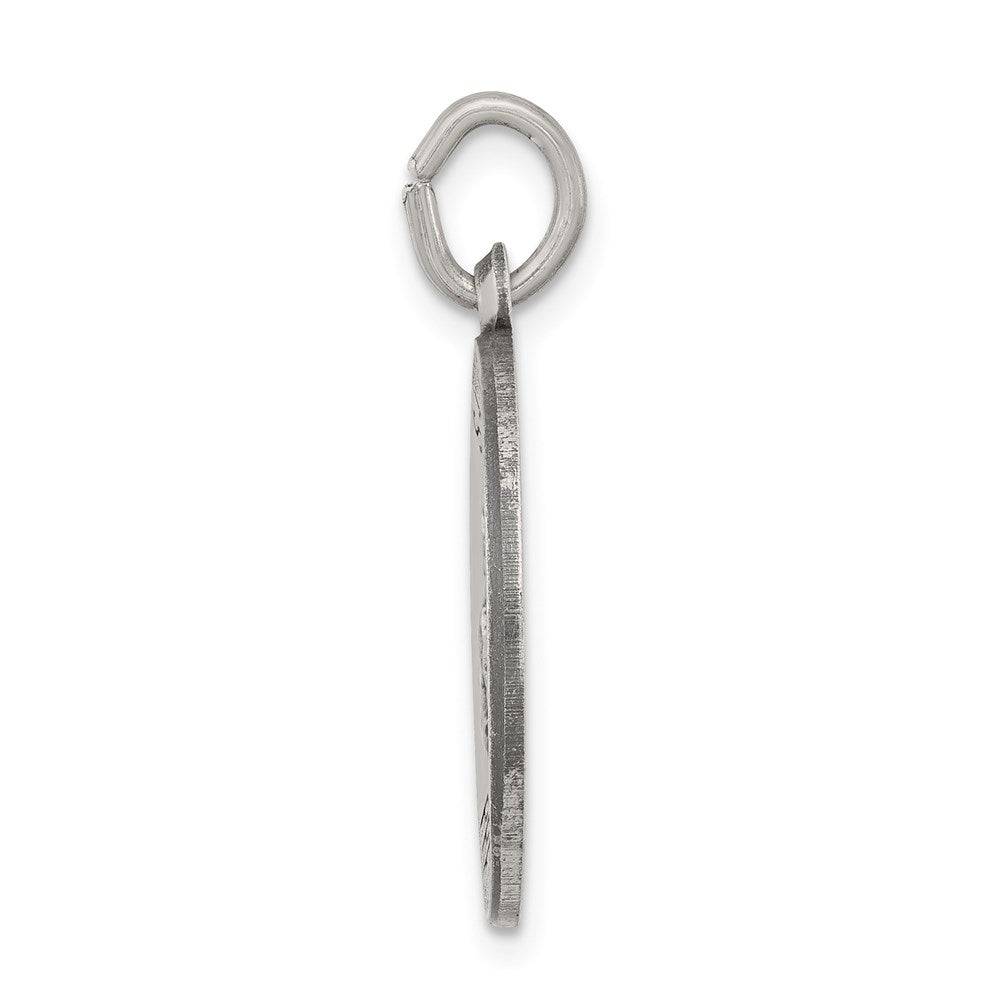925 Sterling Silver Antiqued Saint Roch Medal Engravable Charm Pendant Jewelry Gifts (Length 1.01" Width 0.82")