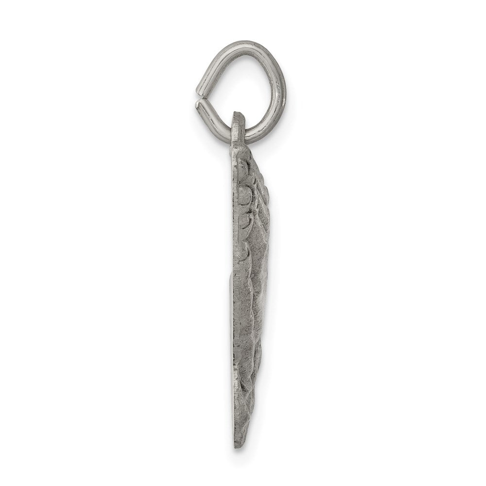 925 Sterling Silver Antiqued Praying HandsEngravable Charm Pendant Jewelry Gifts (Length 1.01" Width 0.59")