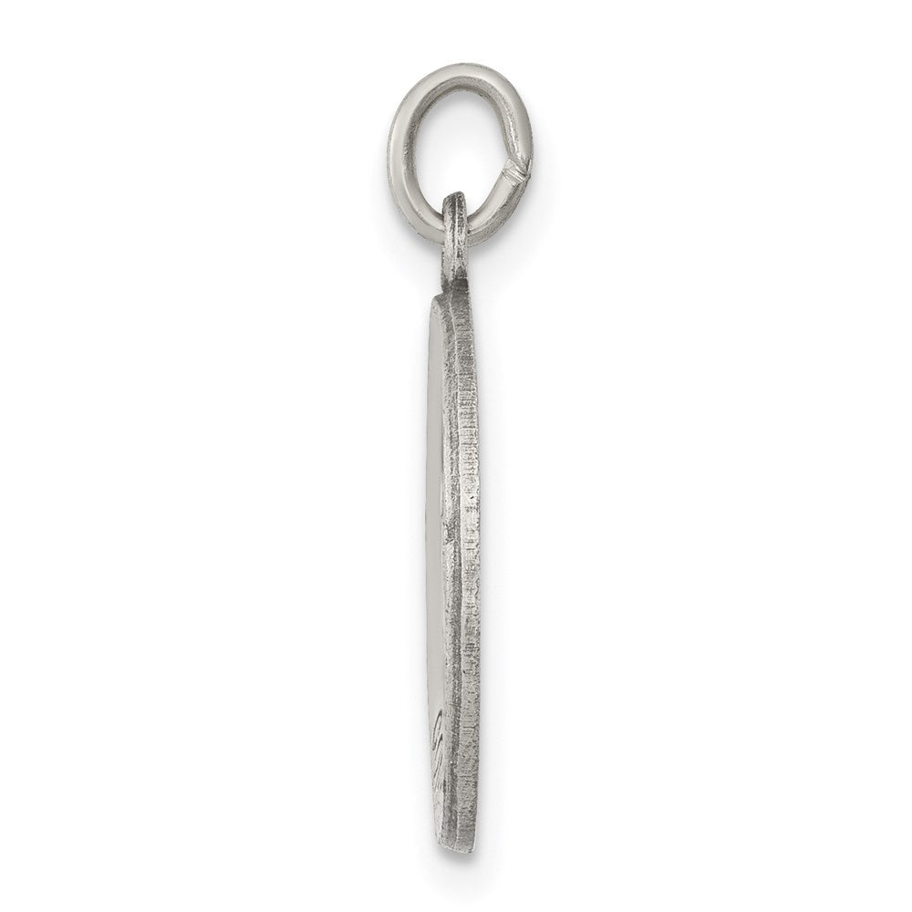 925 Sterling Silver Antiqued Confirmation Medal Engravable Charm Pendant Jewelry Gifts (Length 0.66" Width 0.59")