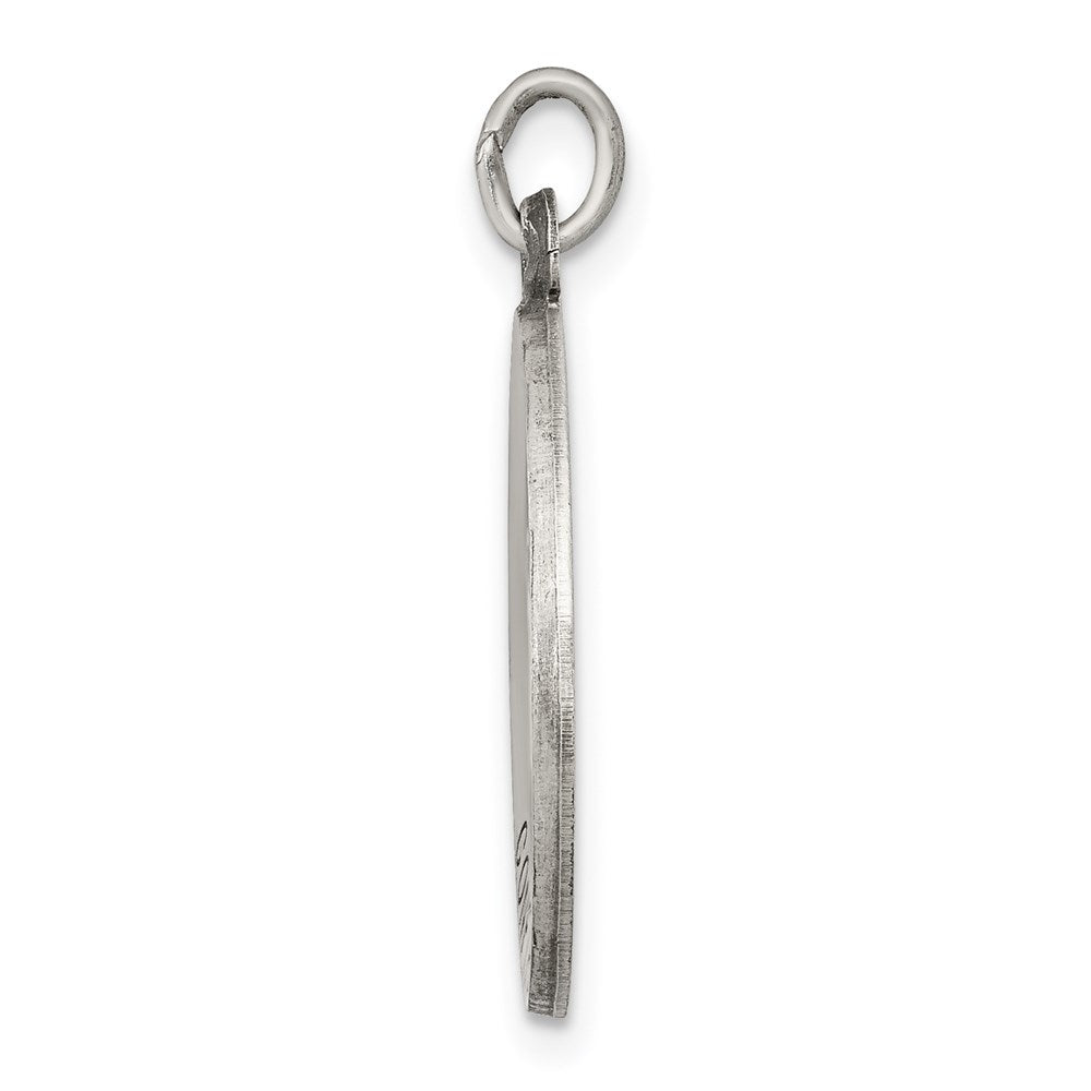 925 Sterling Silver Antiqued Confirmation Medal Engravable Charm Pendant Jewelry Gifts (Length 0.78" Width 0.74")