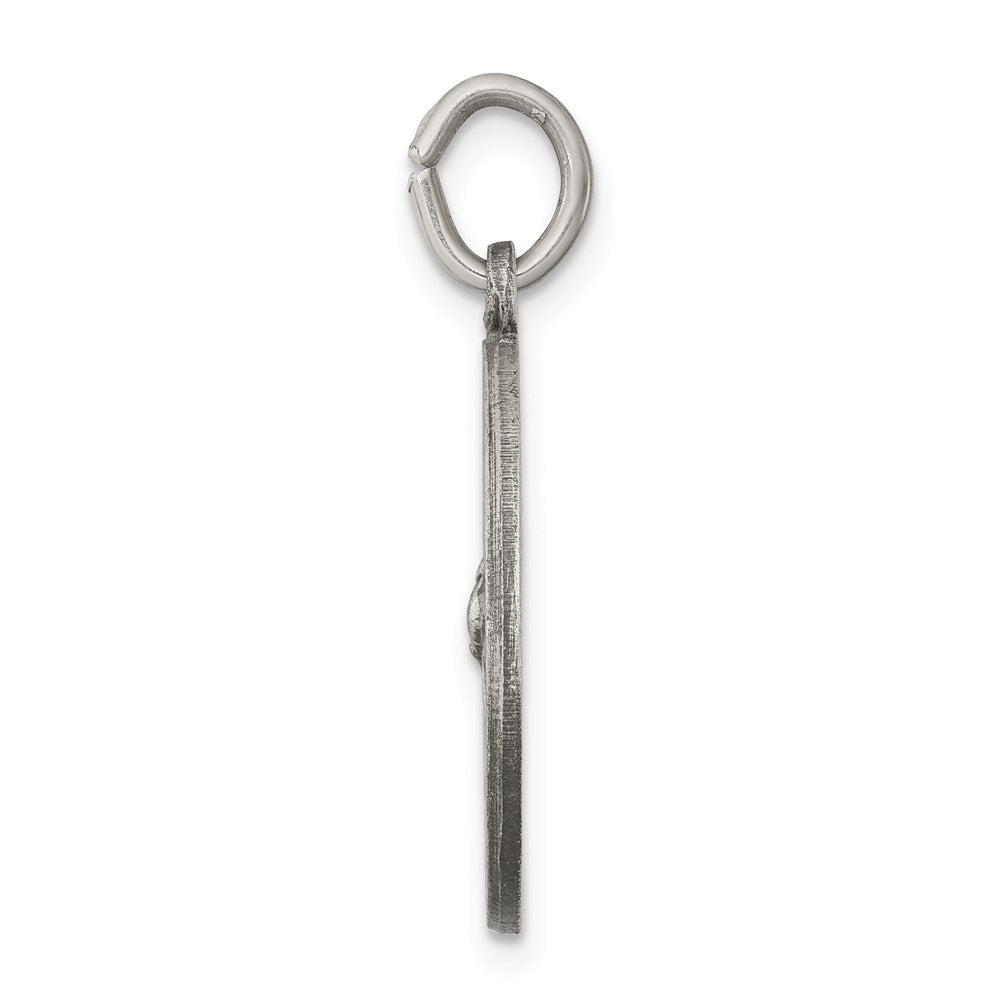 925 Sterling Silver Antiqued Holy Spirit Medal Engravable Charm Pendant Jewelry Gifts (Length 0.78" Width 0.74")