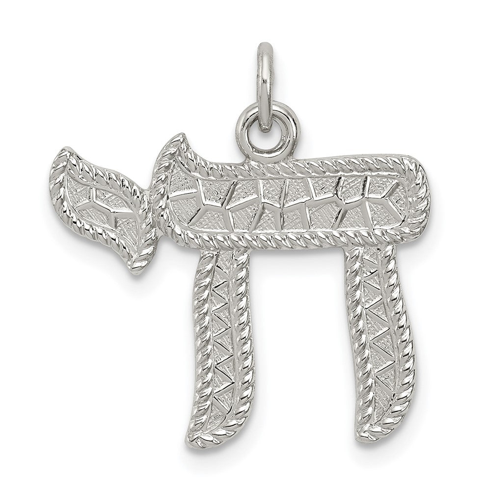 925 Sterling Silver ChaiEngravable Charm Pendant Jewelry Gifts (Length 0.74" Width 0.82")