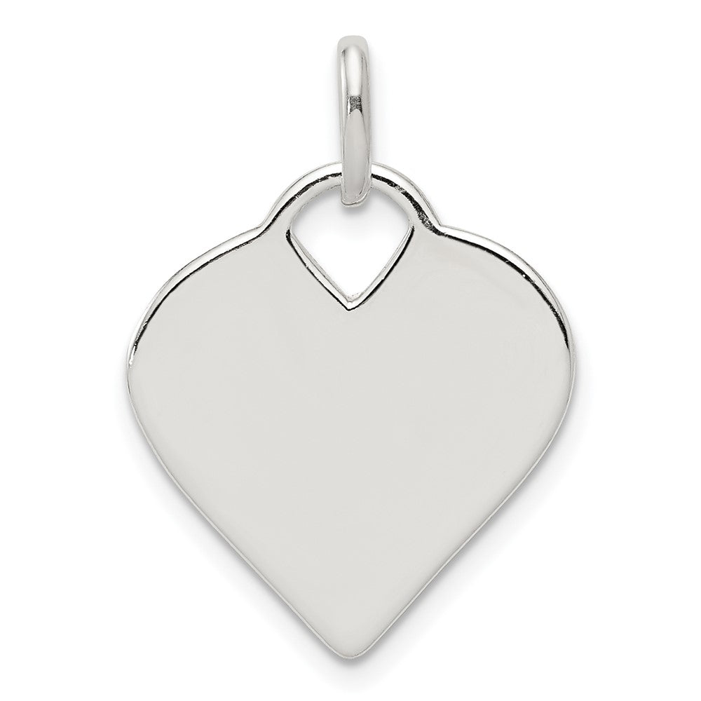 925 Sterling Silver Polished HeartEngravable Charm Pendant Jewelry Gifts (Length 0.98" Width 0.7")
