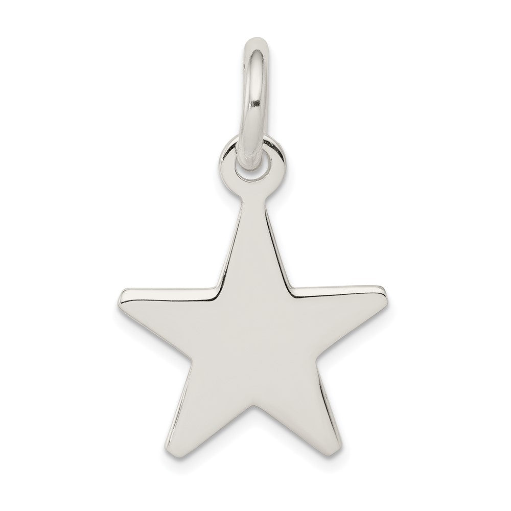 925 Sterling Silver StarEngravable Charm Pendant Jewelry Gifts (Length 1.21" Width 0.78")