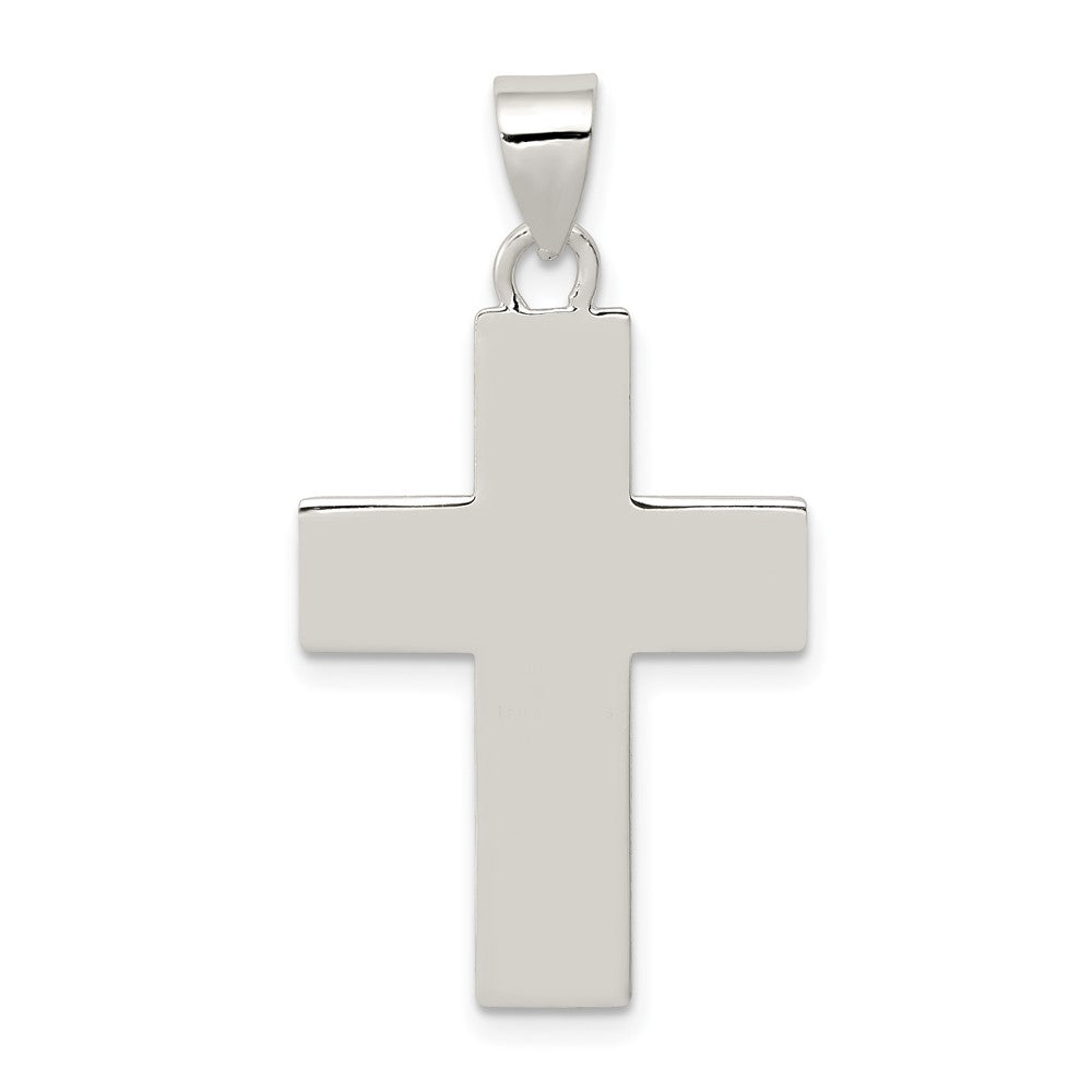 925 Sterling Silver Polished The Lords Prayer Crucifix CrossEngravable Charm Pendant Jewelry Gifts (Length 1.25" Width 0.7")