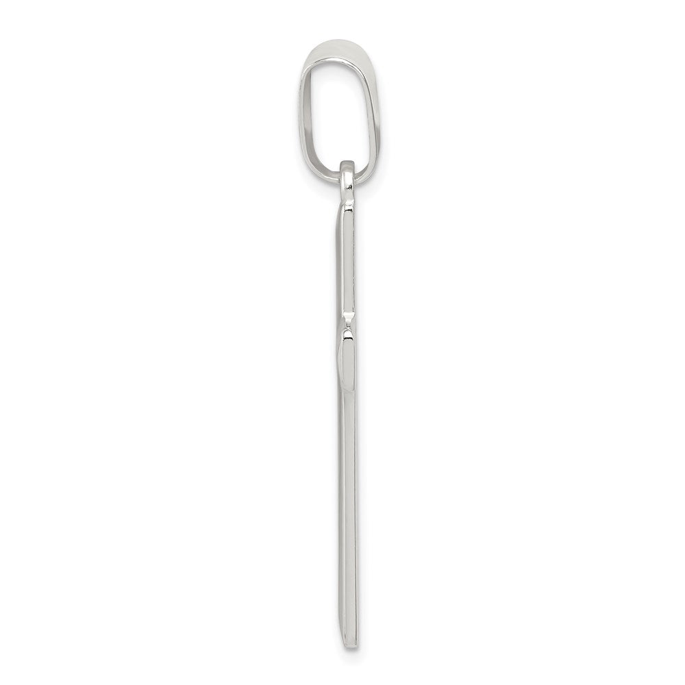 925 Sterling Silver Polished Crucifix CrossEngravable Charm Pendant Jewelry Gifts (Length 1.33" Width 0.78")
