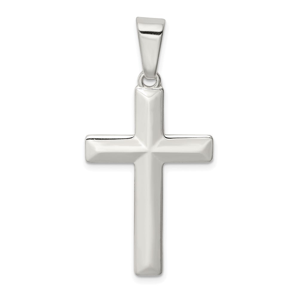 925 Sterling Silver Polished Crucifix CrossEngravable Charm Pendant Jewelry Gifts (Length 1.33" Width 0.78")