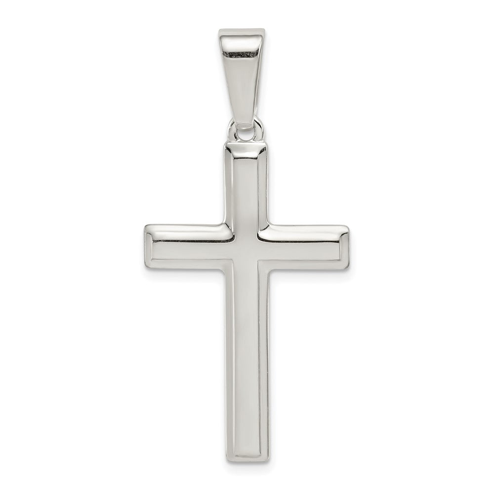 925 Sterling Silver Polished Crucifix CrossEngravable Charm Pendant Jewelry Gifts (Length 1.33" Width 0.78")