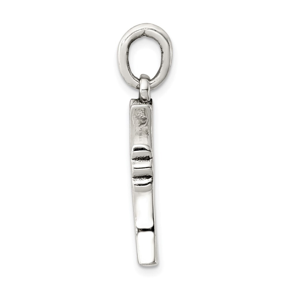 925 Sterling Silver Antiqued Crucifix CrossEngravable Charm Pendant Jewelry Gifts (Length 0.94" Width 0.55")