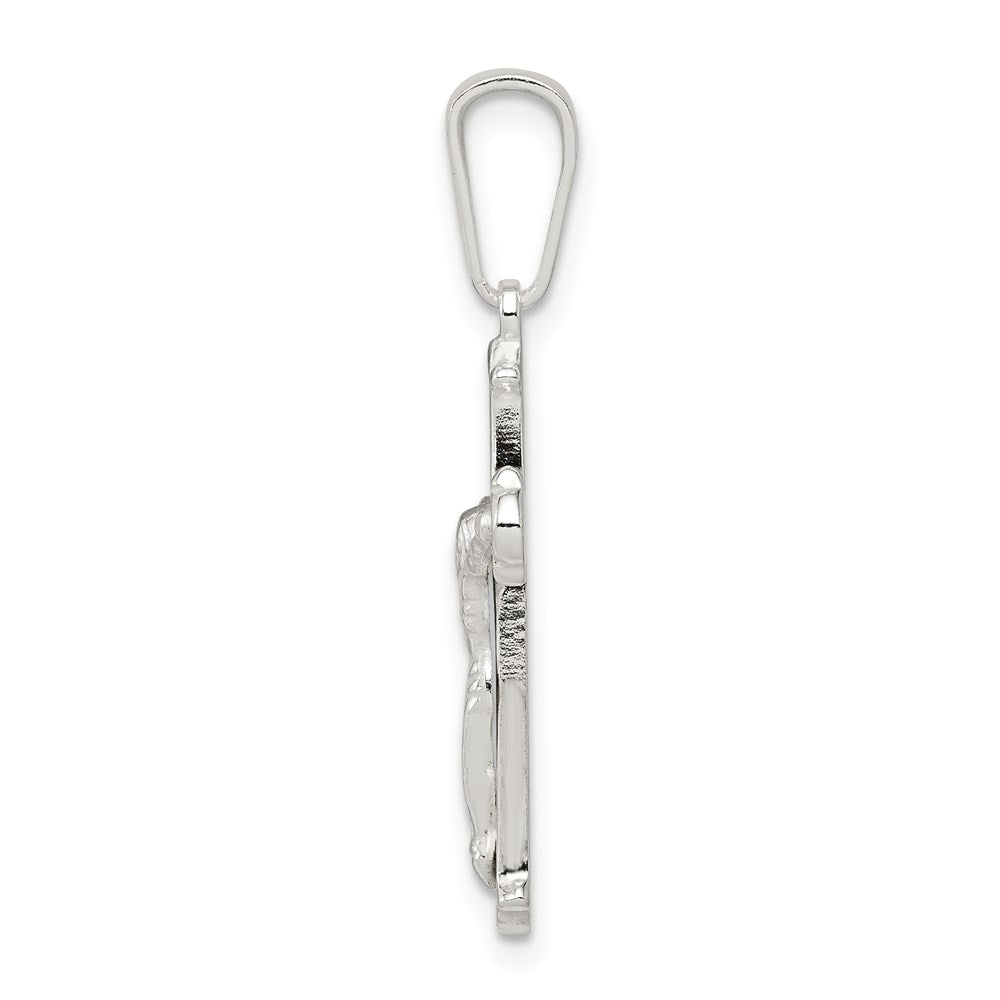 925 Sterling Silver Polished CrucifixEngravable Charm Pendant Jewelry Gifts (Length 1.21" Width 0.51")