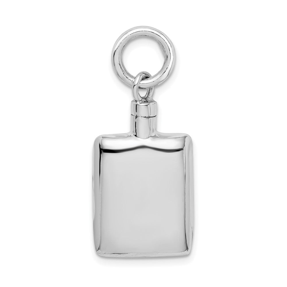 925 Sterling Silver Polished Rectangular Ash Holder Engravable Charm Pendant Jewelry Gifts (Length 0.89" Width 0.57")