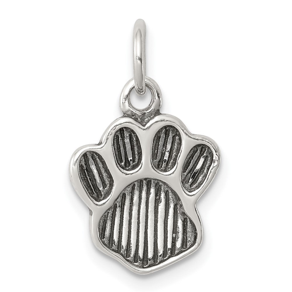 925 Sterling Silver Polished and Antiqued PawEngravable Charm Pendant Jewelry Gifts