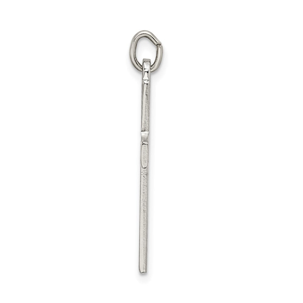 925 Sterling Silver Satin and Diamond Cut Crucifix CrossEngravable Charm Pendant Jewelry Gifts (Length 1.02" Width 0.59")