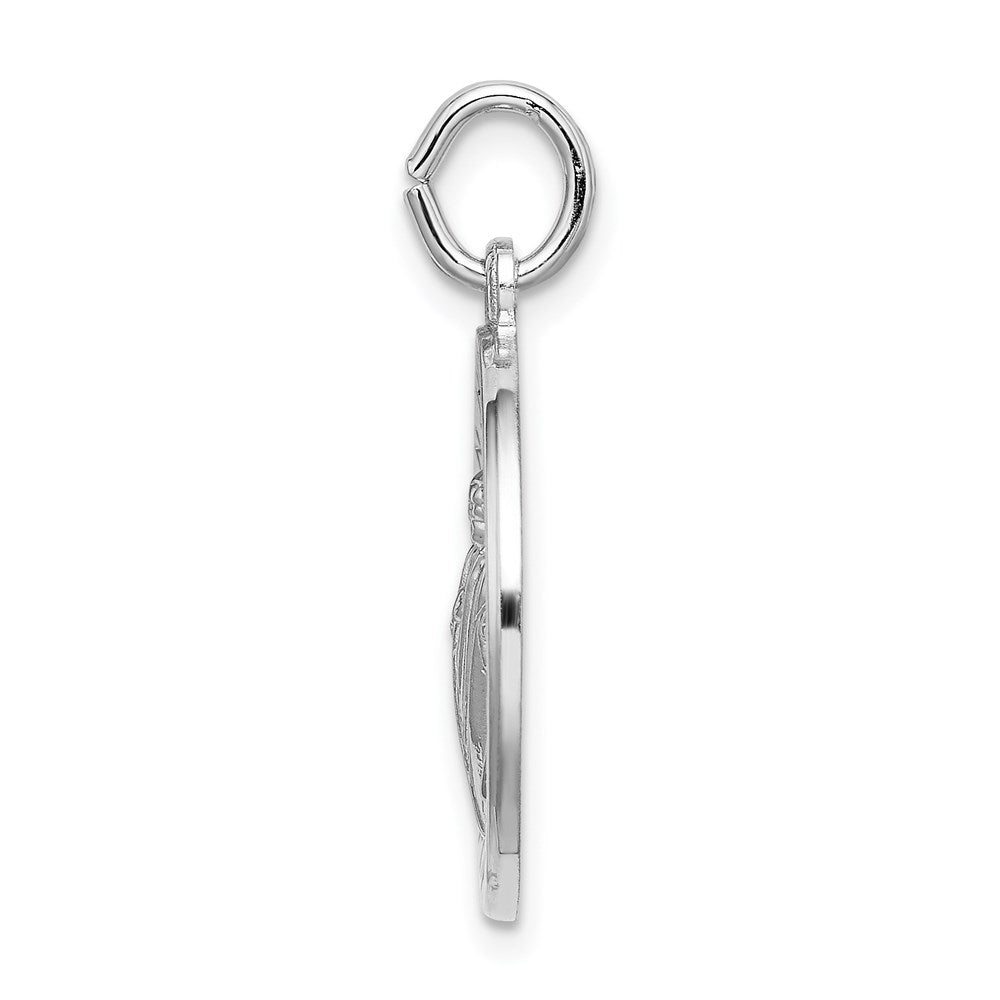 925 Sterling Silver Spanish St. Jude Thaddeus Medal Engravable Charm Pendant Jewelry Gifts (Length 1.09" Width 0.74")