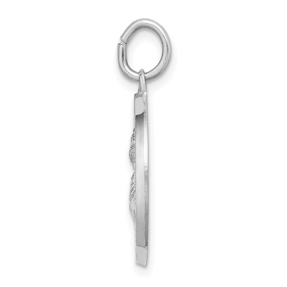925 Sterling Silver Spanish St. Lucy Medal Engravable Charm Pendant Jewelry Gifts (Length 1.09" Width 0.74")
