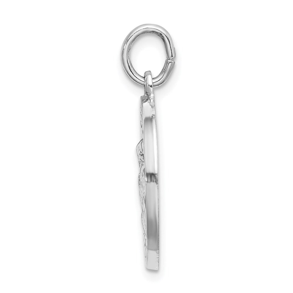 925 Sterling Silver Spanish Saint Anne Medal Engravable Charm Pendant Jewelry Gifts (Length 1.09" Width 0.74")
