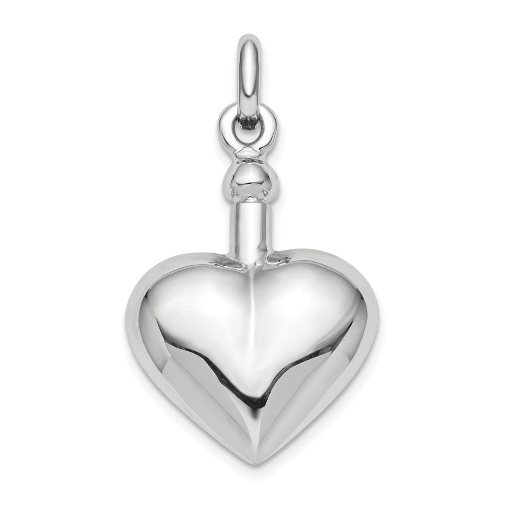 925 Sterling Silver Polished Screw Top Ash Holder Engravable Charm Pendant Jewelry Gifts (Length 1.4" Width 0.74")