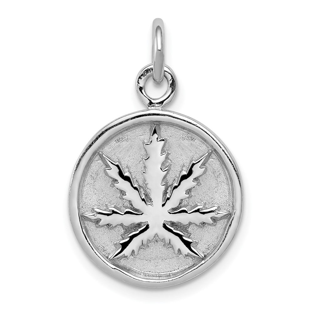 925 Sterling Silver Polished LeafEngravable Charm Pendant Jewelry Gifts (Length 1.01" Width 0.62")