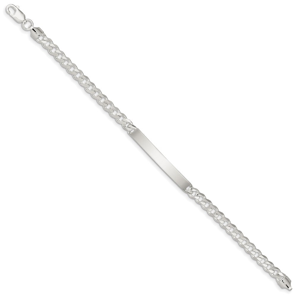 Engravable 925 Sterling Silver Curb ID Bracelet Length 8 inches Width 5 mm With Lobster Claw Clasp