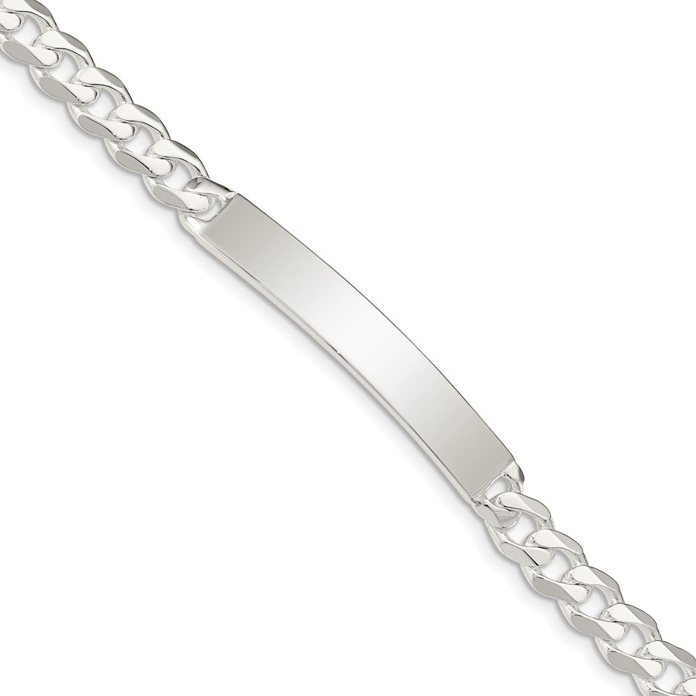 Engravable 925 Sterling Silver Curb Link ID Bracelet Length 8 inches Width 6 mm With Lobster Claw Clasp