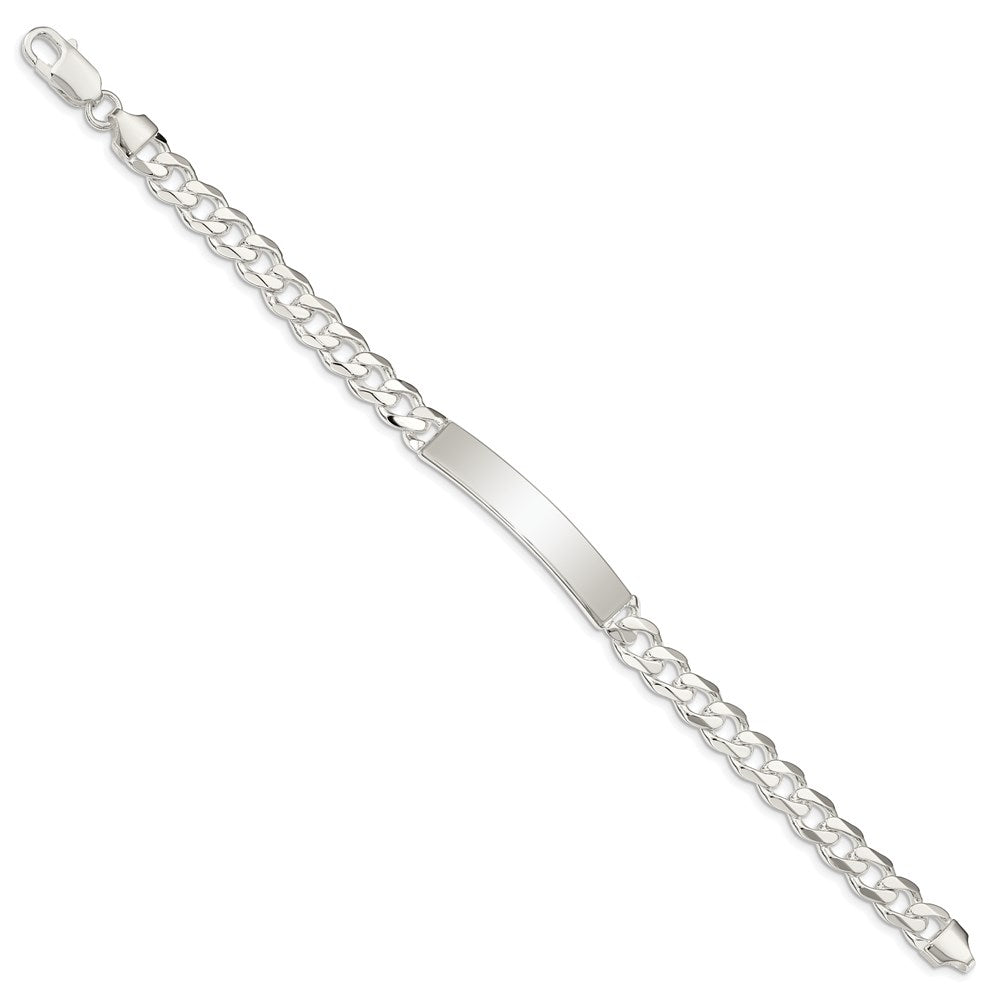 Engravable 925 Sterling Silver Curb Link ID Bracelet Length 8 inches Width 6 mm With Lobster Claw Clasp