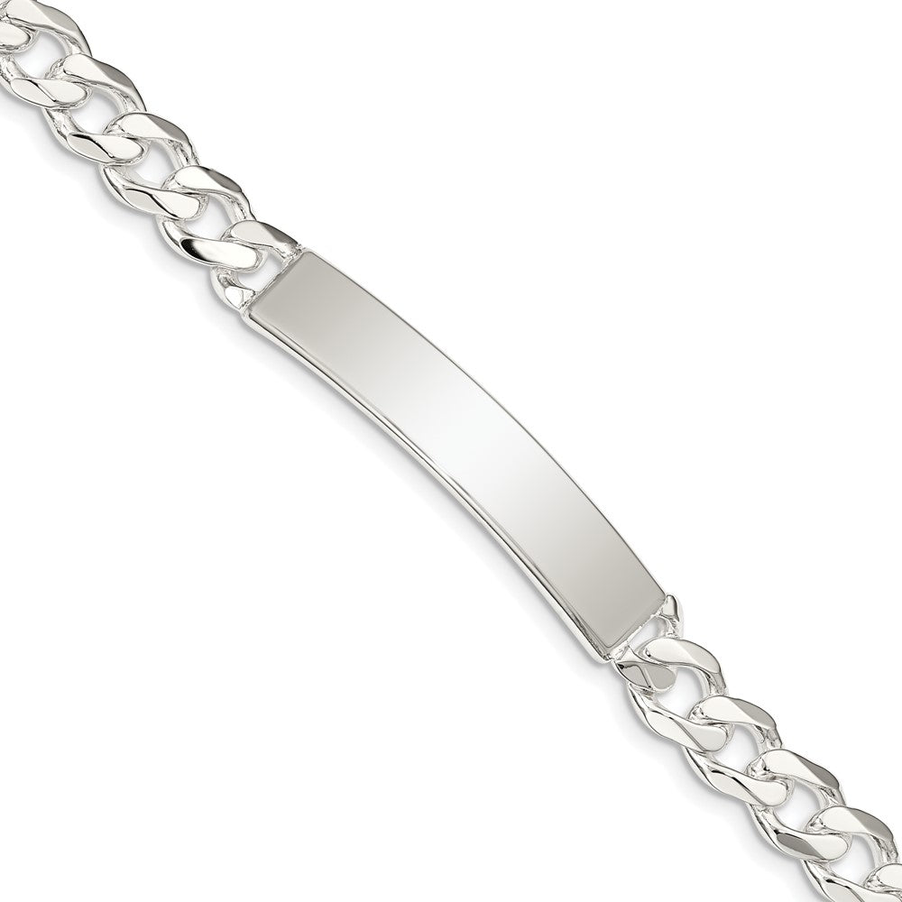 Engravable 925 Sterling Silver Curb Link ID Bracelet Length 8 inches Width 6 mm With Lobster Claw Clasp