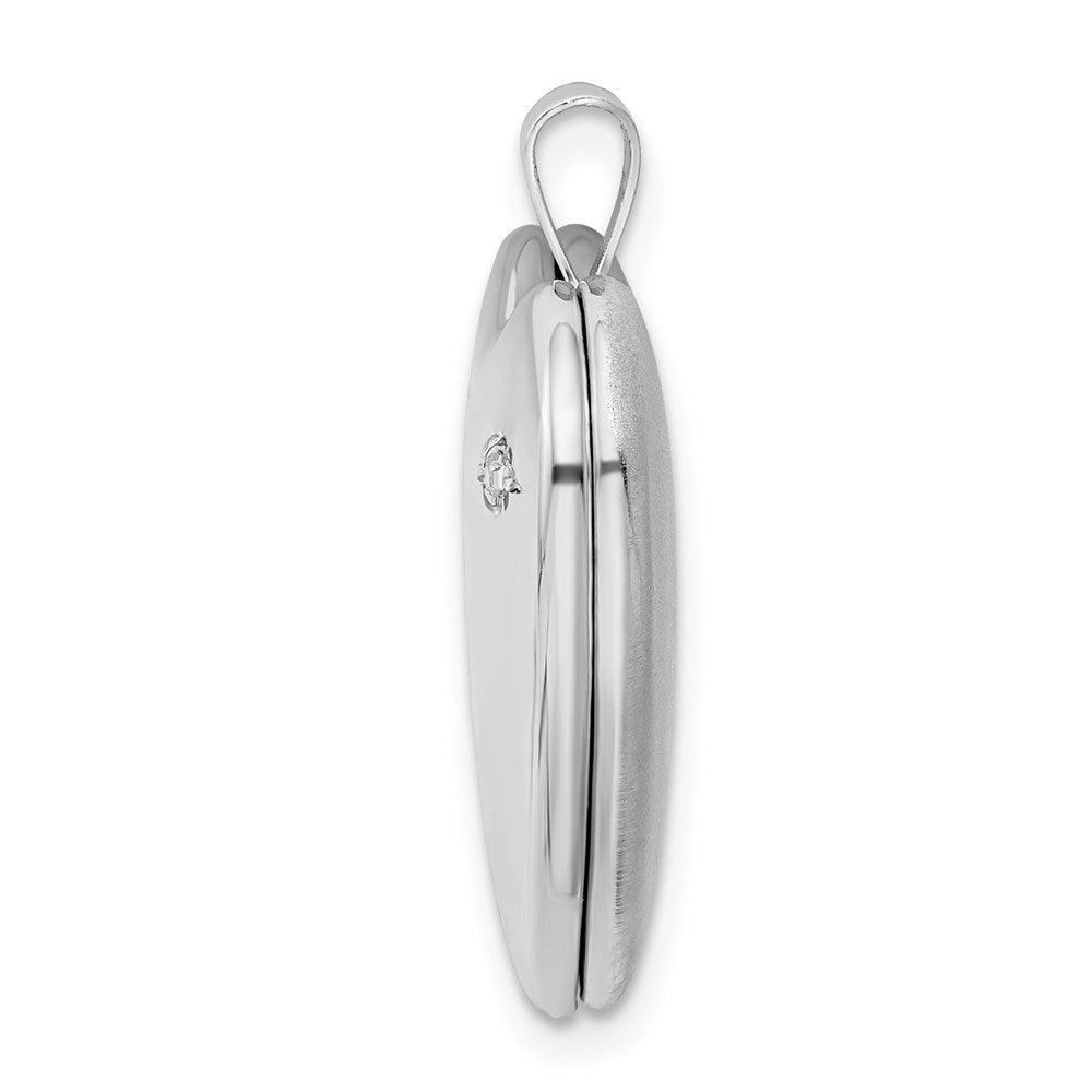 925 Sterling Silver 20mm LOVE TO THE MOON Diamond Heart Locket Engravable Charm Pendant Jewelry Gifts (Length 0.98" Width 0.76")