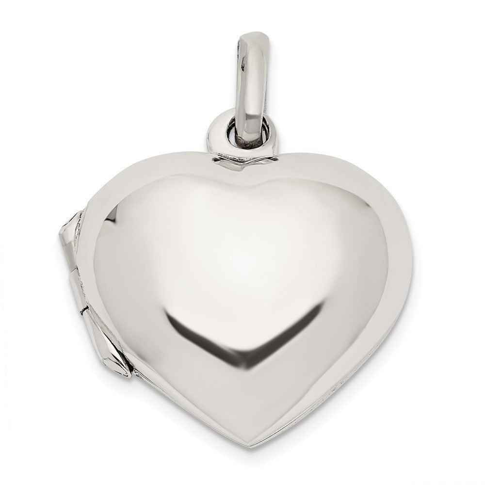 925 Sterling Silver Heart Locket Engravable Charm Pendant Jewelry Gifts (Length 0.94" Width 0.69")