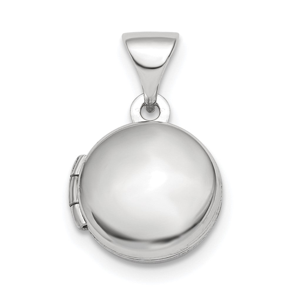 925 Sterling Silver Polished Domed 10mm Round Locket Engravable Charm Pendant Jewelry Gifts (Length 0.65" Width 0.43")