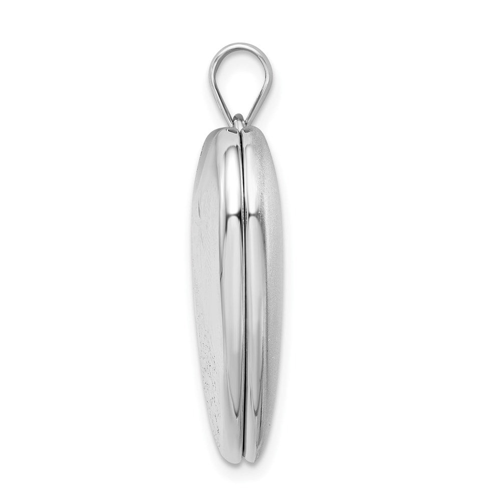925 Sterling Silver 24mm Diamond Cut Footprints Ash Holder Heart Locket Engravable Charm Pendant Jewelry Gifts (Length 1.18" Width 0.93")
