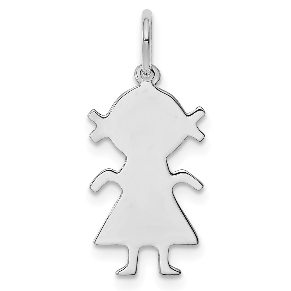 925 Sterling Silver Girl Polished Front Back Disc Engravable Charm Pendant Jewelry Gifts (Length 0.82" Width 0.39")